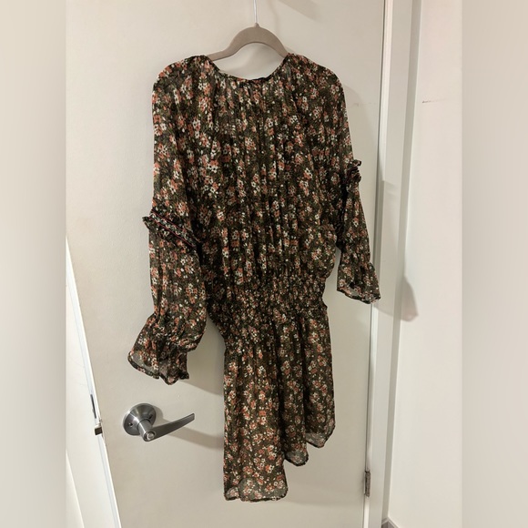 Zara ruffle floral chiffon dress (size small) - Picture 2 of 4